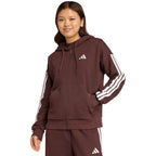 Women's adidas Essentials 3-Stripes Full-Zip Fleece Hoodie Brown JY3082 To be categorized Your Sports Performance