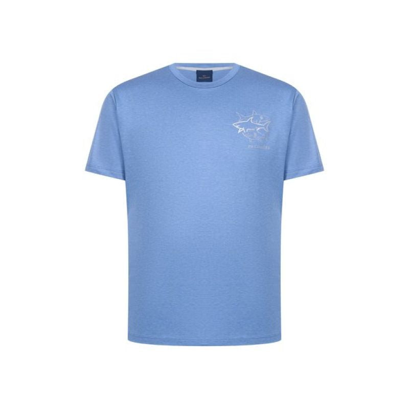Paul&Shark Men's Cotton T-shirt Medium Denim 26411035-337 - Classic Cut, Soft Cotton