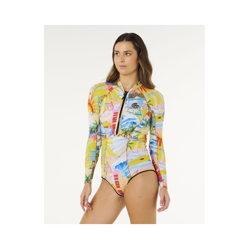 Women's wetsuit RIP CURL G-Bomb 1.5Mm Ls Fz Full Spring multicolor