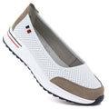 Leather ballet flats with a thick sole, openwork, white Jezzi 7815 To be categorized Your Sports Performance