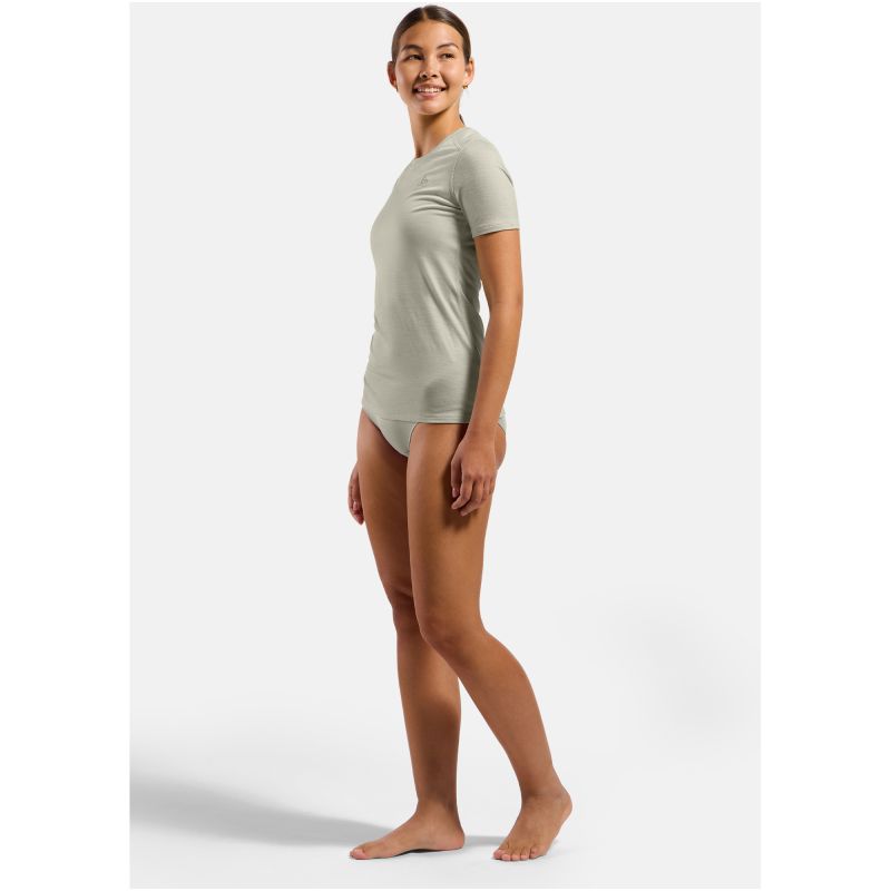 Women’s Odlo MERINO 160 BL TOP crew neck short sleeve grey