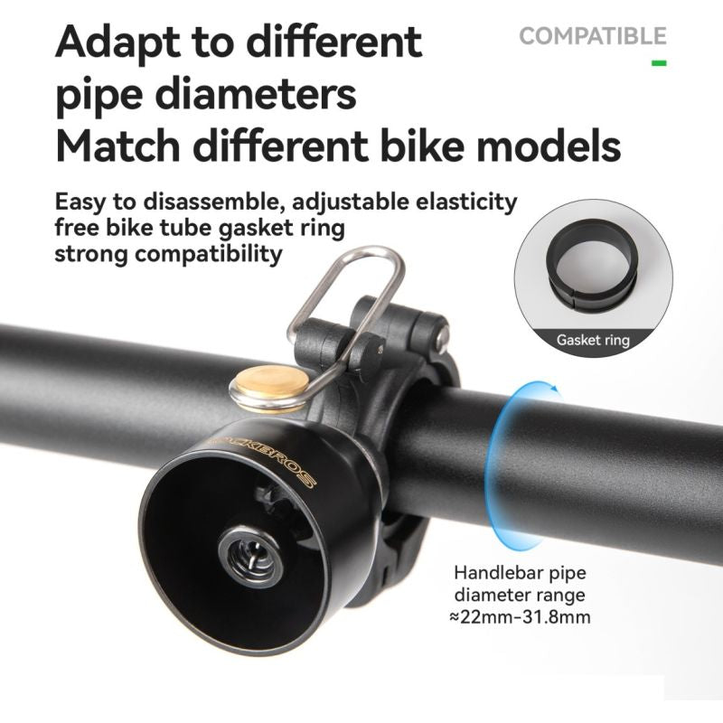 Rockbros bicycle bell 340021001 black Rockbros/Akcesoria Rowerowe/Dzwonki Your Sports Performance