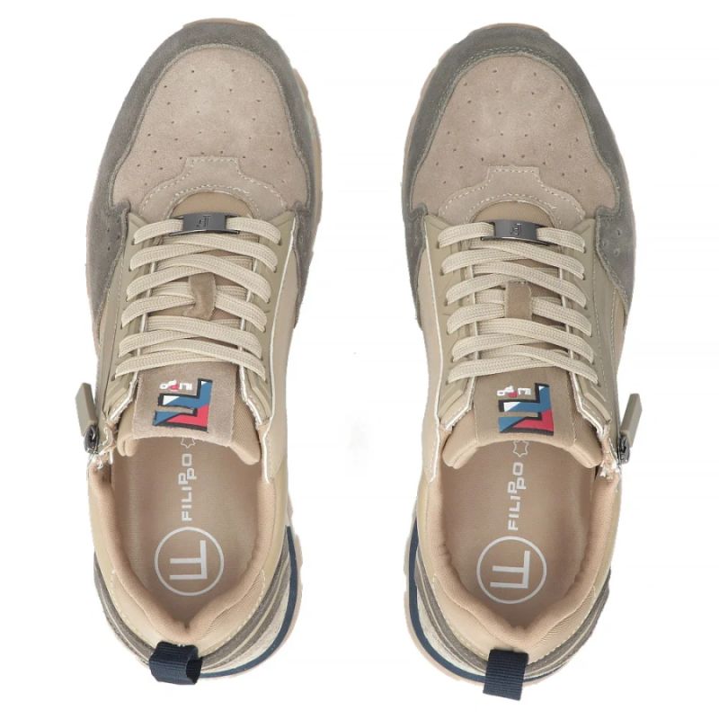 Leather men's sneakers, beige, Filippo MSP7836 Filippo