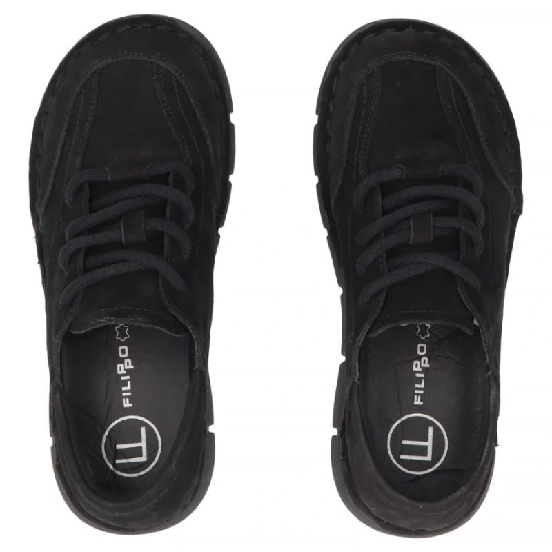 Women's wide leather shoes, black Filippo DP8180/26