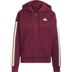 Women's adidas Essentials 3-Stripes Full-Zip Burgundy Sweatshirt KX0785