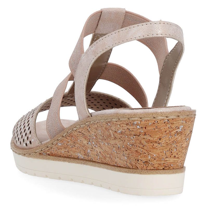 Comfortable wedge sandals Remonte W RKR667, pink gold Footwear/Lifestyle/Rieker Your Sports Performance