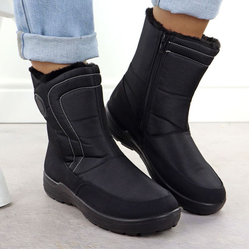 Women's flat insulated snow boots, black, Potocki SU33310 To be categorized Your Sports Performance