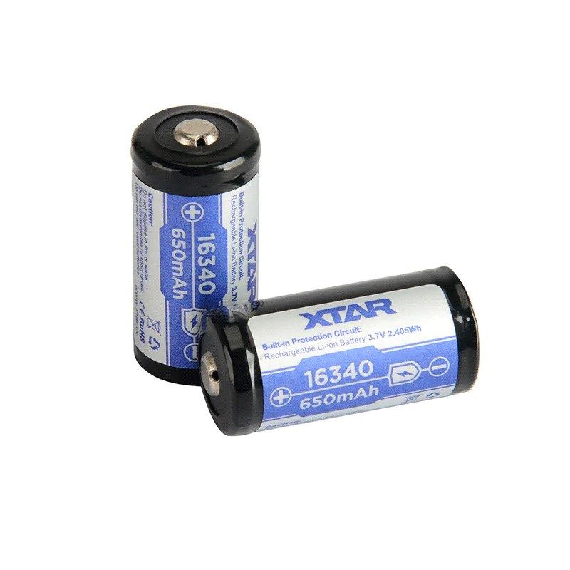 XTAR BATTERY 16340/R-CR123 3.7V 650MAH LI-ION WITH PROTECTION 16340-650 Baterie, akumulatorki i ładowarki/Akumulatorki Your Sports Performance