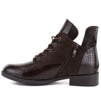 Women's patent leather ankle boots, brown, Vinceza HX27-16524