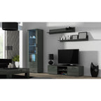 SOHO S1 display cabinet, grey/gloss grey Bufety i witryny/Bufety i witryny na drewnianej podstawie Your Sports Performance