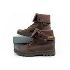 Palladium Men's Baggy Coated High Top Sneakers, Fashionable Dark Brown In preparation Your Sports Performance