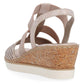 Comfortable wedge sandals Remonte W RKR667, pink gold