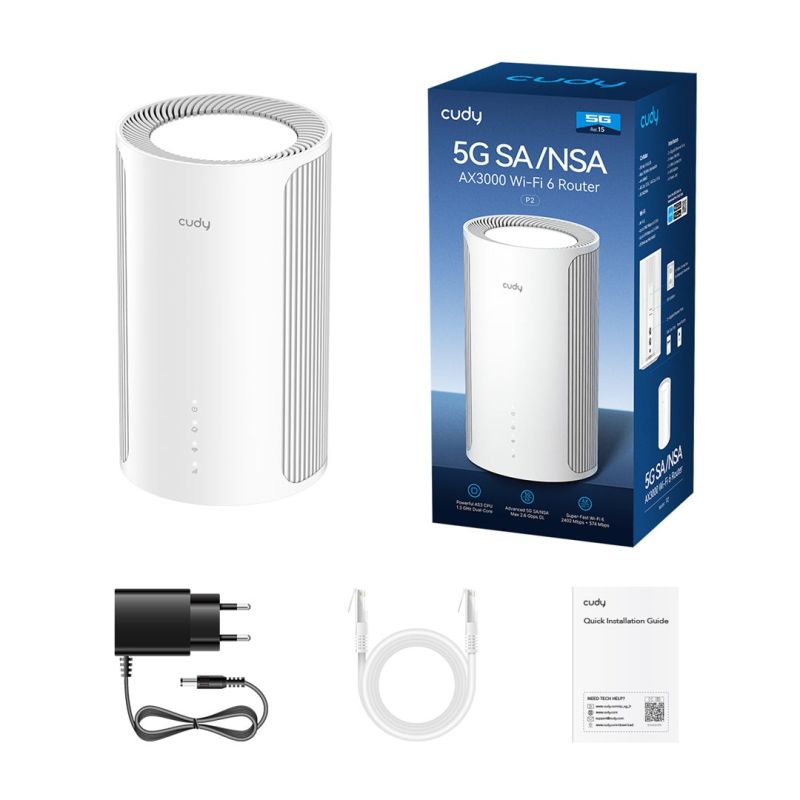 CUDY P2 5G Router with Wi-Fi 6, AX3000 4×4 MIMO Komunikacja i łączność/Routery 3G/4G/5G Your Sports Performance