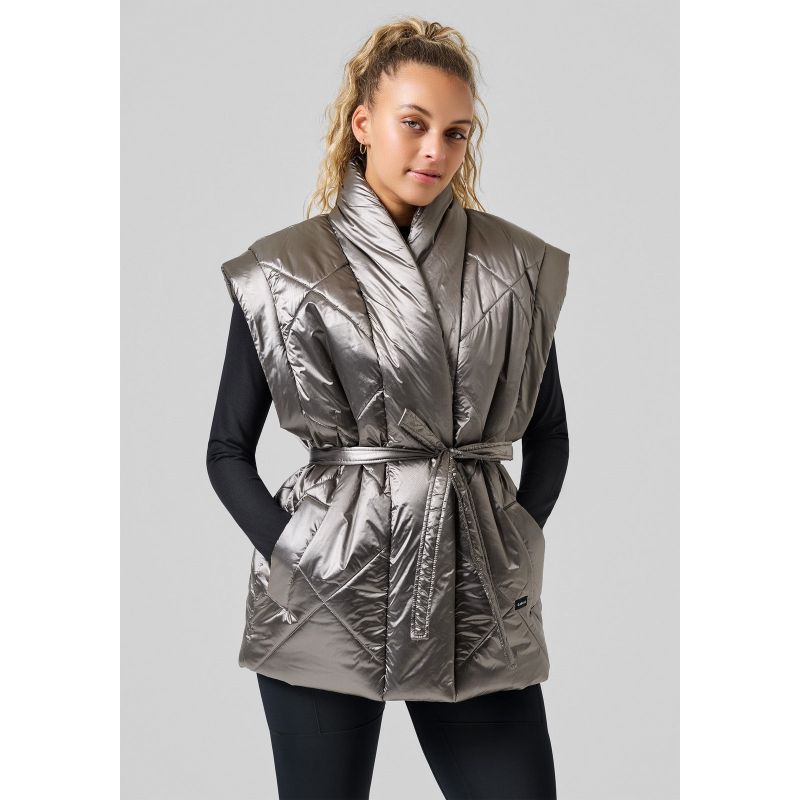 CASALL Mellow Wrap Quilt Vest Gray Casall