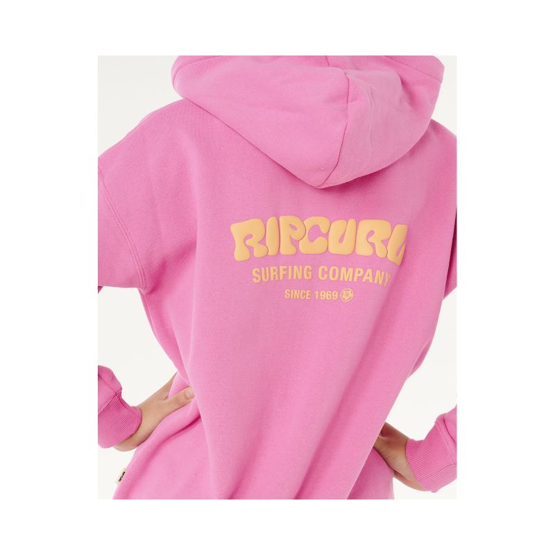 RIP CURL Surf Puff Hood-Girl pink sweatshirt