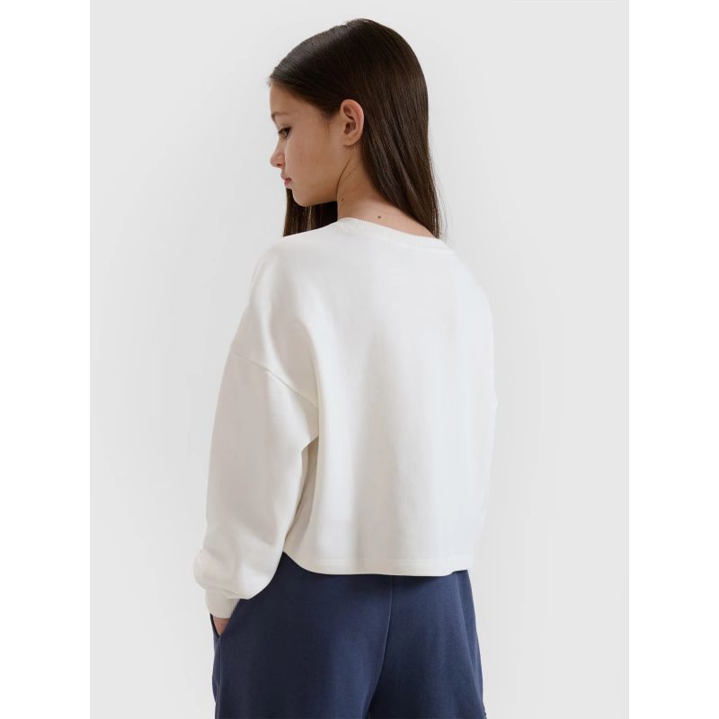 Girls' sweatshirt without a hood, 4F 4FJWSS25TSWSF1483-11S *Kategoria tymczasowa Your Sports Performance
