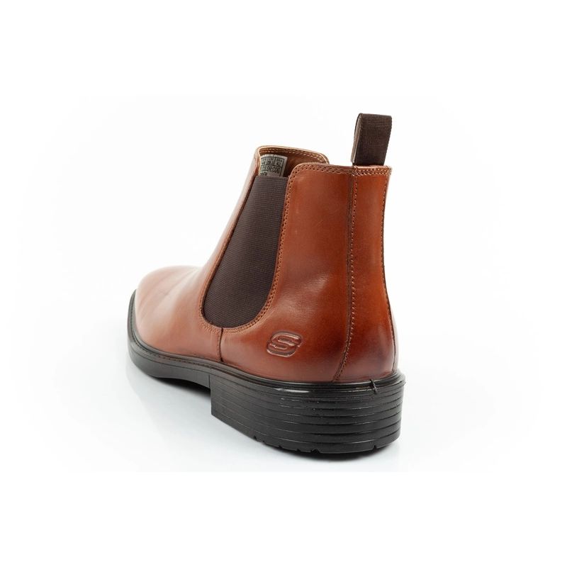 Skechers men's shoes Chelsea boots Miller-Boris elegant leather brown Skechers