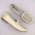 Rieker W RKR658 comfortable leather openwork shoes, beige Fashion/Footwear Your Sports Performance