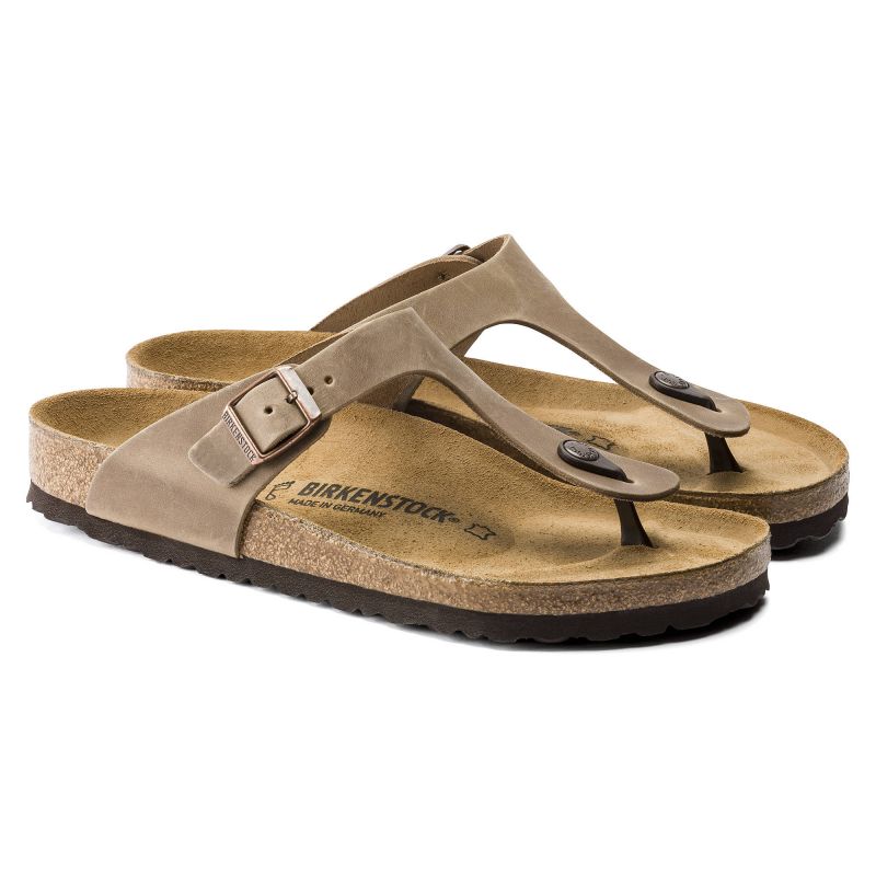 Birkenstock Gizeh Oiled Leather Tobacco Brown Regular Women's Flip-Flops Wide (0943811) Footwear/Lifestyle/Brinkenstock/Japonki Birkenstock