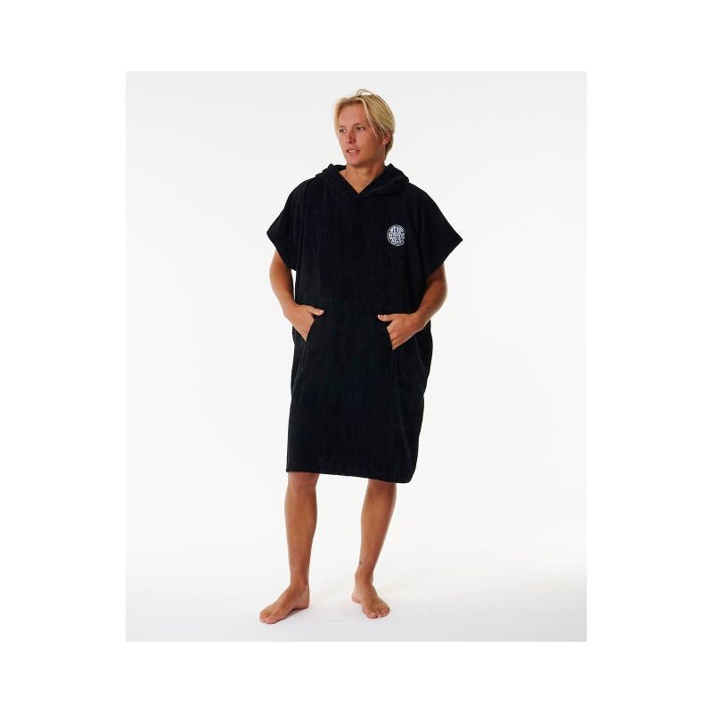 RIP CURL Logo Hooded Towel Poncho Black