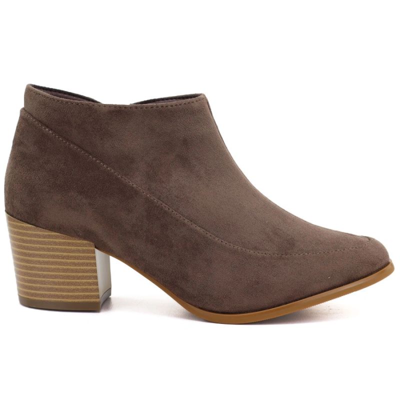 Women’s Short Beige Heeled Ankle Boots – M.Daszyński MR2624-2