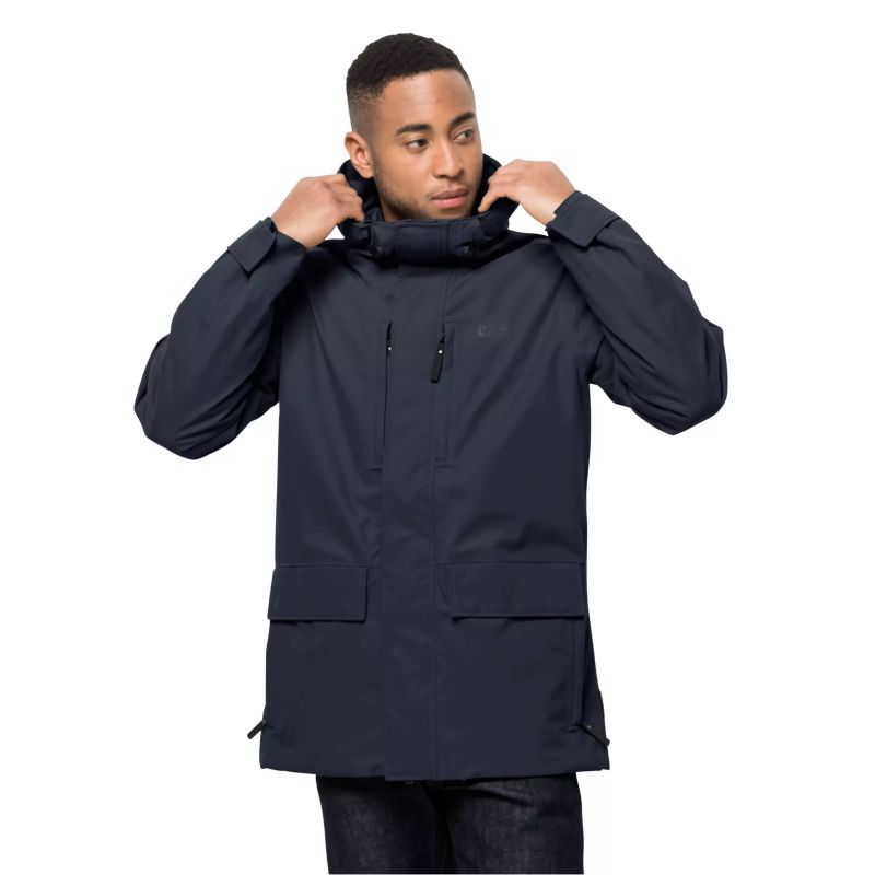 Jack Wolfskin WEST COAST JACKET men's waterproof hooded jacket night blue (1110811_1010) In preparation Your Sports Performance