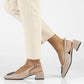 Leather pumps with block strap, beige, Filippo DP6183 Rieker