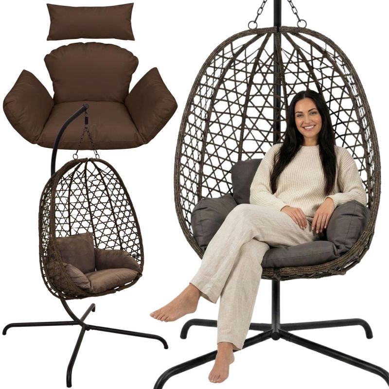 COCOON HANGING CHAIR 105x195CM DARK BROWN Home and Garden/Garden Your Sports Performance