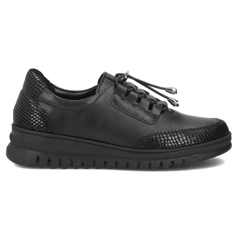 Women's leather half-notes on a wedge, black Filippo DP8102