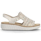 Women's beige woven platform sandals Rieker 69276-60 Rieker