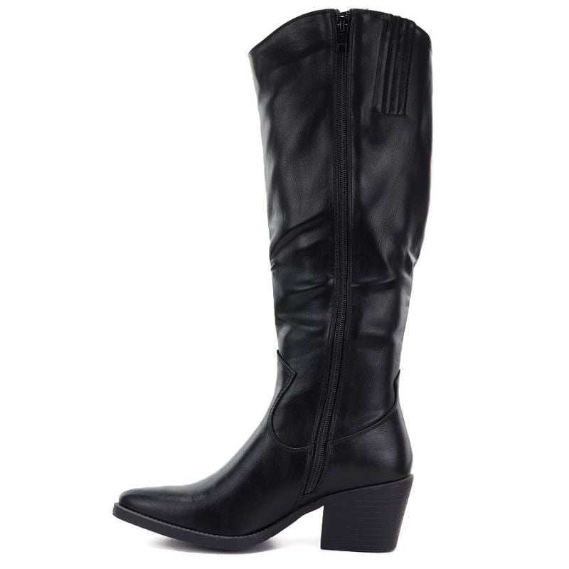 Black cowboy boots with a block heel M.Daszyński SA261-6