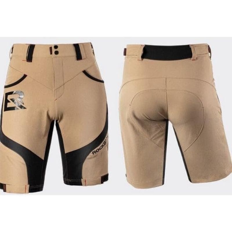 Rockbros men's 2-in-1 cycling shorts beige M Rockbros/Odzież Rowerowa/Spodenki Your Sports Performance