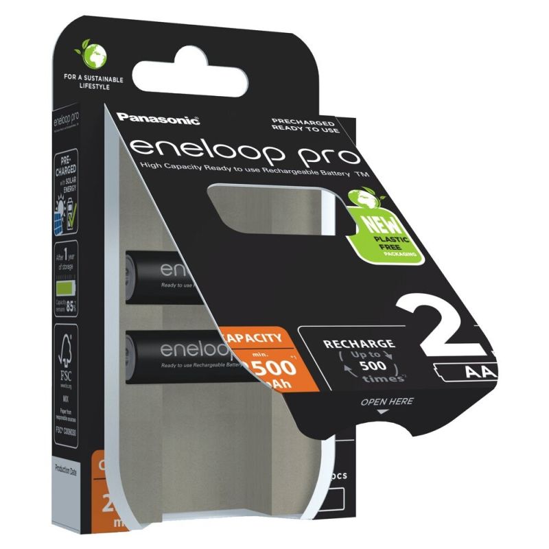 PANASONIC ENELOOP PRO AA 2500mAh 2 pcs Baterie, akumulatorki i ładowarki/Akumulatorki Your Sports Performance
