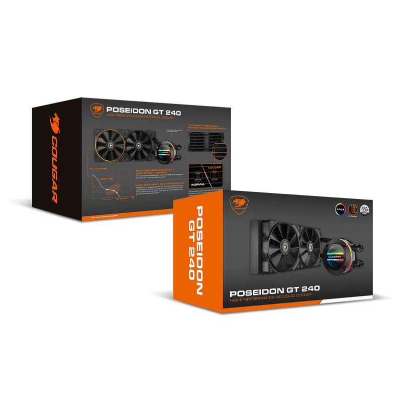 COUGAR Poseidon-GT 240 CPU Water Cooler, ARGB Chłodzenie/Chłodzenie - wentylatory Your Sports Performance