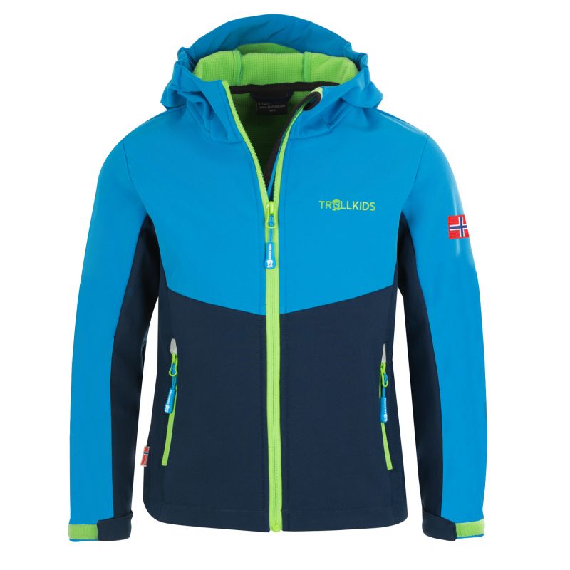 Trollkids Kids Kristiansand Jacket blue/navy blue softshell jacket (320-117) In preparation Your Sports Performance