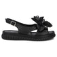Women's leather wedge sandals, black, Filippo DS6965