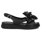 Women's leather wedge sandals, black, Filippo DS6965 Filippo