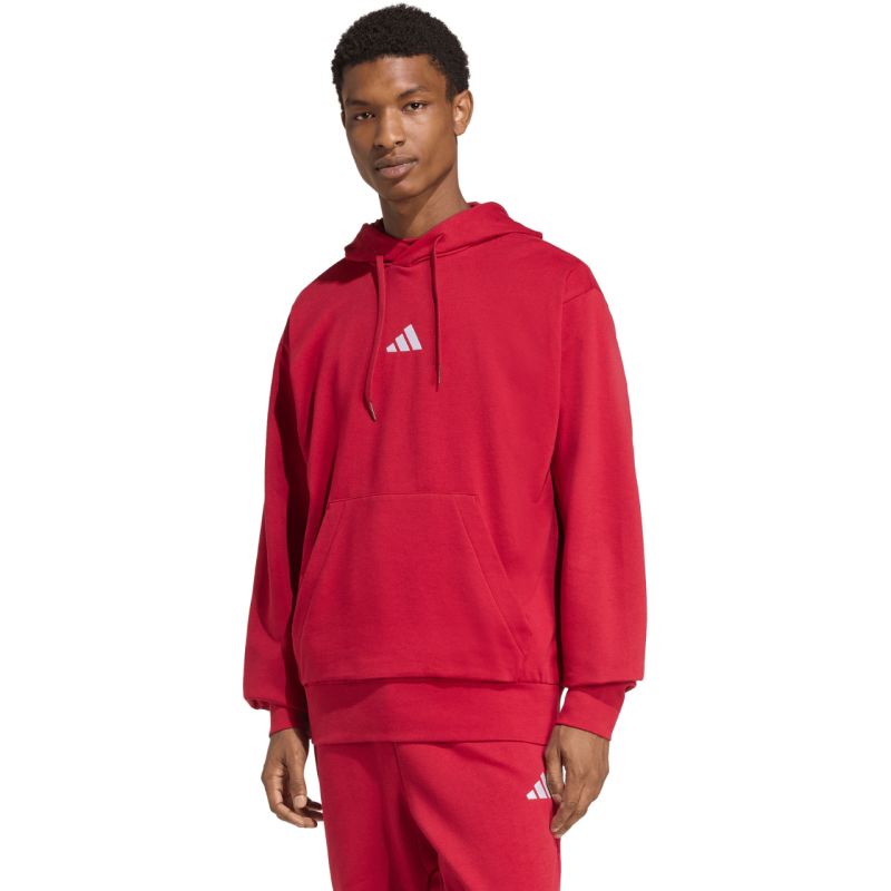 Men's adidas Essentials Feelcozy Hoodie red KC0907 In preparation Your Sports Performance