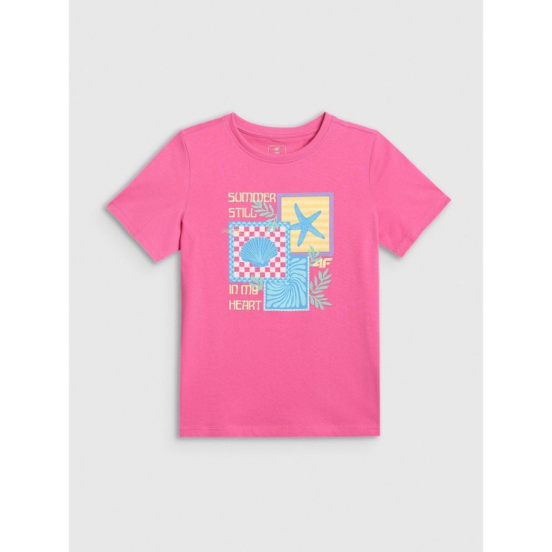 Girls' regular printed T-shirt 4F 4FJRSS26TTSHF4418-54S