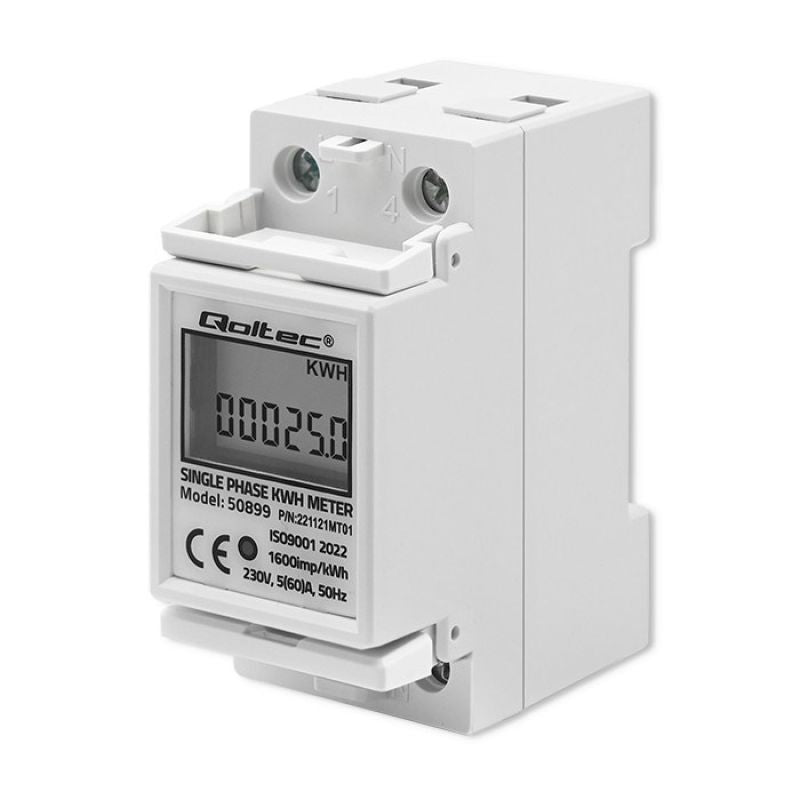 QOLTEC SINGLE-PHASE ENERGY CONSUMPTION METER FOR DIN RAIL | 230V | LCD | 2P Aparaty elektryczne/Liczniki energii Your Sports Performance