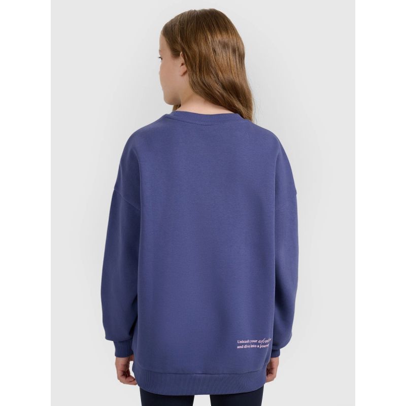 Oversized sweatshirt without a hood for girls 4F 4FJRAW25TSWSF2428-33S 4f