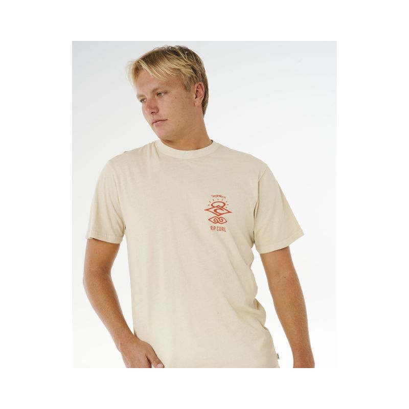 RIP CURL Search Icon Tee Beige