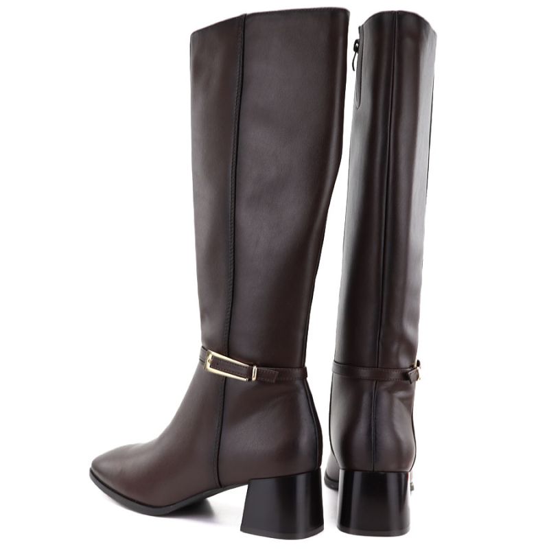 Women's brown leather high-heeled boots Sergio Leone KZ-31-S