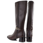 Women's brown leather high-heeled boots Sergio Leone KZ-31-S