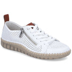 Women's leather openwork shoes white Rieker N2405-80 Rieker