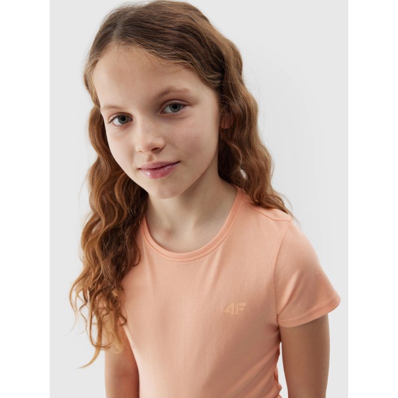 100% cotton plain girls' T-shirt 4F Junior *Kategoria tymczasowa Your Sports Performance