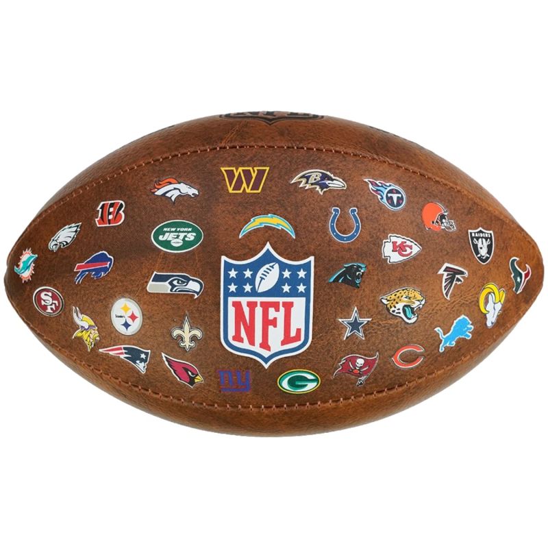 Wilson NFL Official Throwback 32 Team Logo Ball WTF1758XBNF32 Accessories/Balls/American Football Your Sports Performance