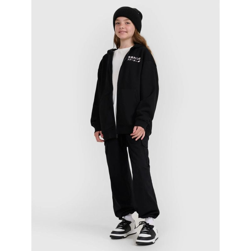 Girls' sweatshirt with a hood, 4F 4FJRAW25TSWSF2516-20S 4f