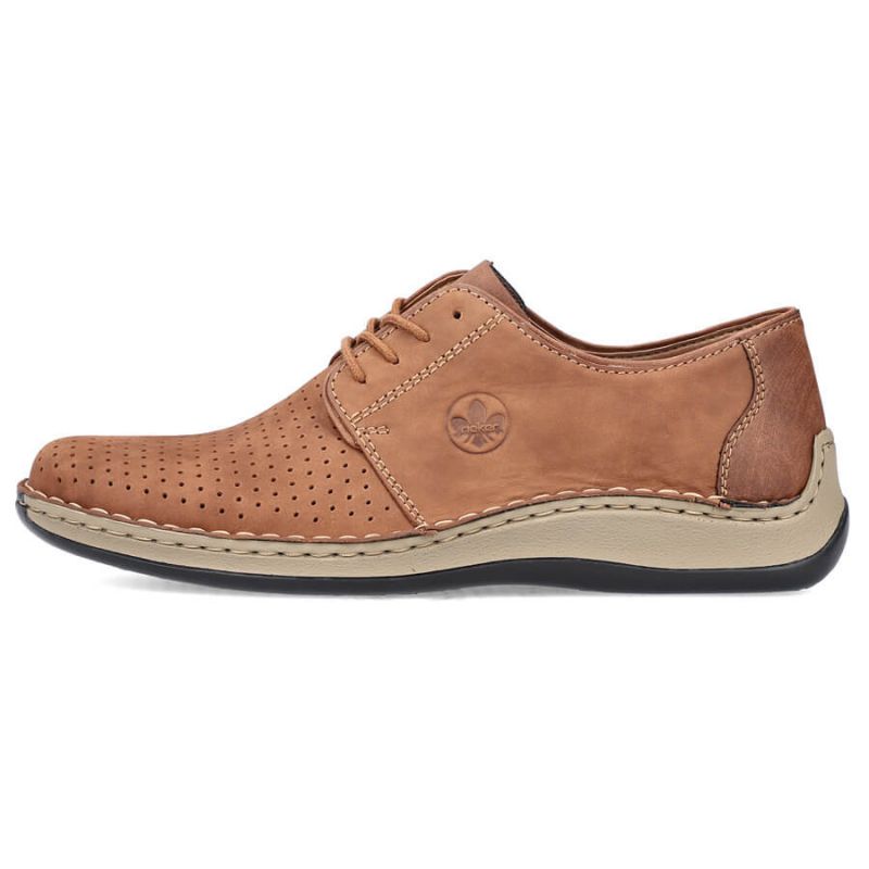 Rieker M RKR528 brown openwork leather shoes