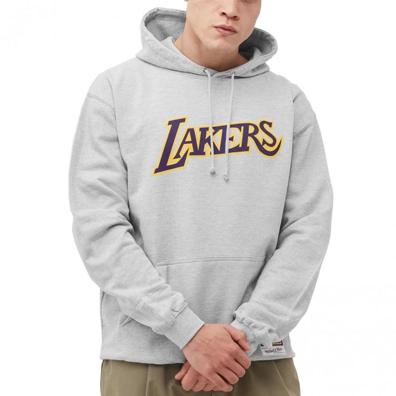 Mitchell &amp; Ness Team Logo Hoody Los Angeles Lakers M HDSSINTL1050-LALGREY Clothing/Lifestyle/Mitchell & Ness Your Sports Performance
